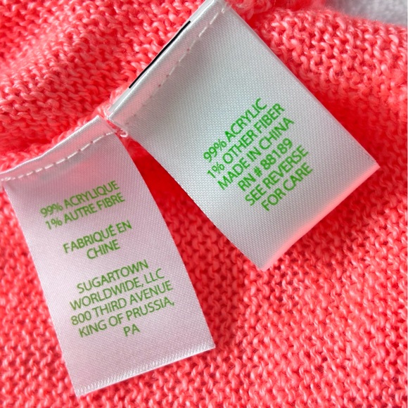 LILLY PULITZER Danette Long Sleeve Papaya Punch "Sunny" Sweater--L - Picture 13 of 14